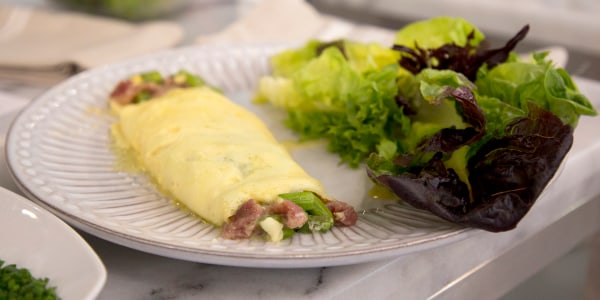 Asparagus, Prosciutto and Parmesan Omelet