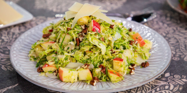 Brussels Sprout and Apple Slaw with Toasted Pecans