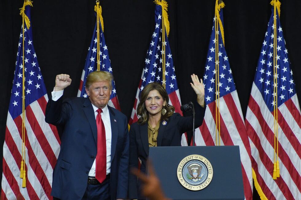Gov. Kristi Noem and Former President Donald Trump