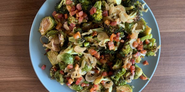 Roasted Broccoli and Brussels Sprouts Salad