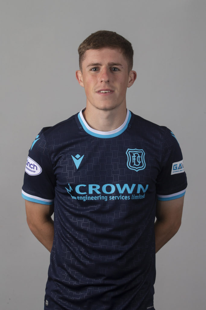 Headshot of Luke McCowan during the Dundee FC Photo-call on August 21, 2021 in Motherwell, Scotland.