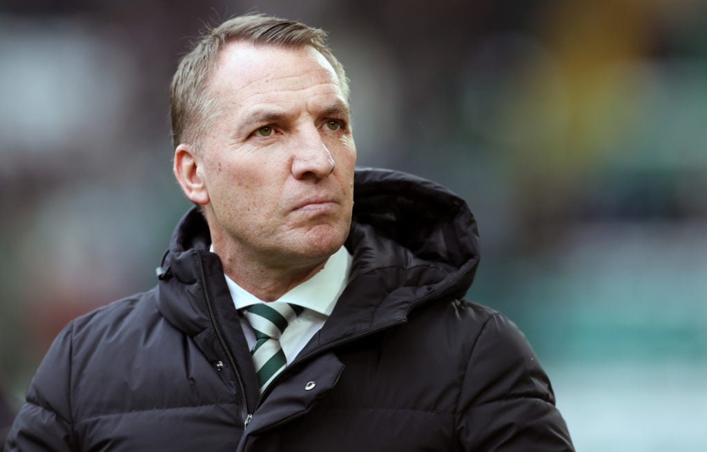 Celtic manager Brendan Rodgers is seen during the Scottish Cup Quarter Final match between Celtic and Livingston at Celtic Park on March 10, 2024 i...